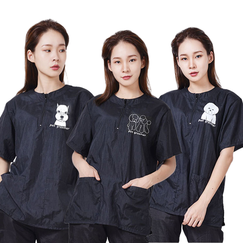 Hair Care Works - S-3XLペットグルーマージャケットペットショップ病院ノンスティックヘア防水作業服猫犬ペットサロンケアユニフォームユニセックス