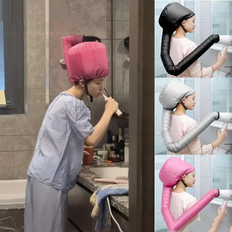 Hair Care Works - 家庭用ヘアサーマルスチームキャップ1個、ヘアドライヤー対応加熱帽子、浴室用ポータブルヘアケア＆スタイリングツール