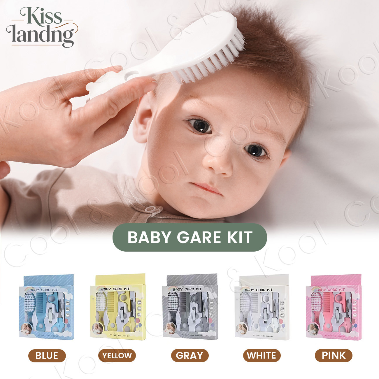 Hair Care Baby - ベビー衛生＆グルーミングキット、6点セット、安全な爪切り＆ヘアケアツールセット、乳幼児の自宅での使用に