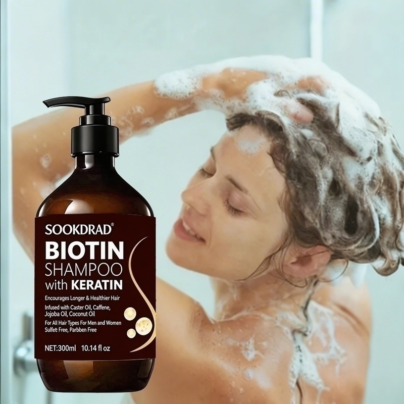 ビオチン ケラチン ヘアシャンプー、大容量 300ml、優し - Hair Care Keratin Shampoo のレビューと価格