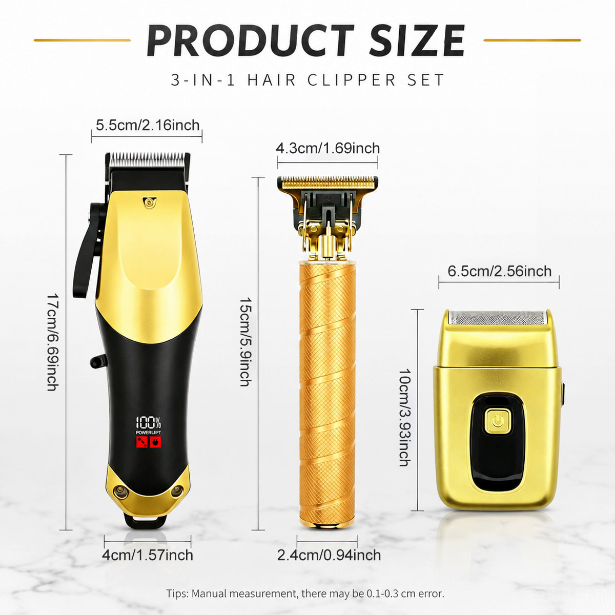 3 in 1 ヘアクリッパーキット USB充電式 バリカン  - Hair Care Works のレビューと価格