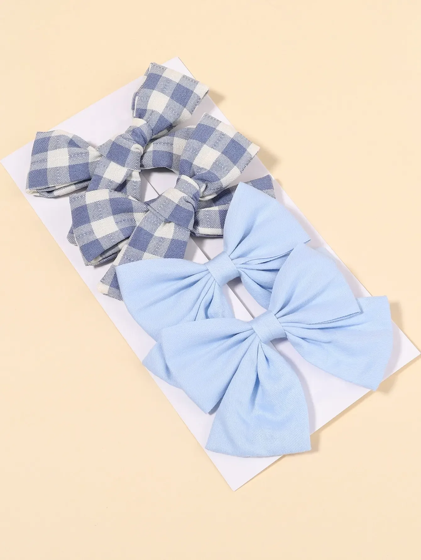 4 ピース/セットかわいいチェック柄の弓ヘアクリップ女の赤ち - Hair Care Baby のレビューと価格