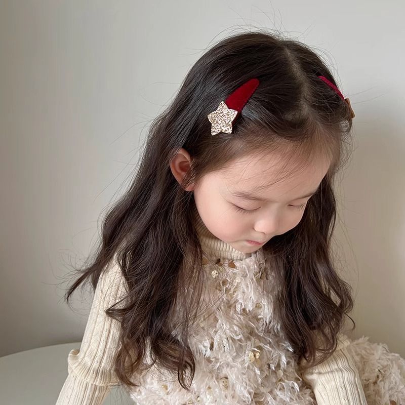 1 ペア韓国スタイルグリッタースターヘアクリップ女の赤ちゃん - Hair Care Baby のレビューと価格