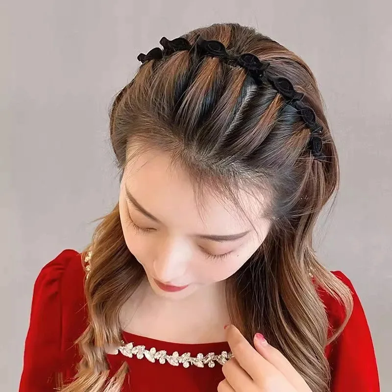1/3個入り フロッキング加工の編み込みヘッドバンド 女性用 - Hair Care Baby のレビューと価格