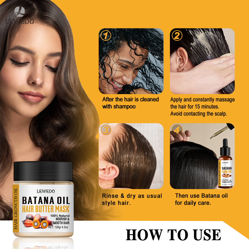 LEWEDOバタナオイル育毛キット アフリカ産急速育毛バタナ - Hair Care Essence Oil のレビューと価格