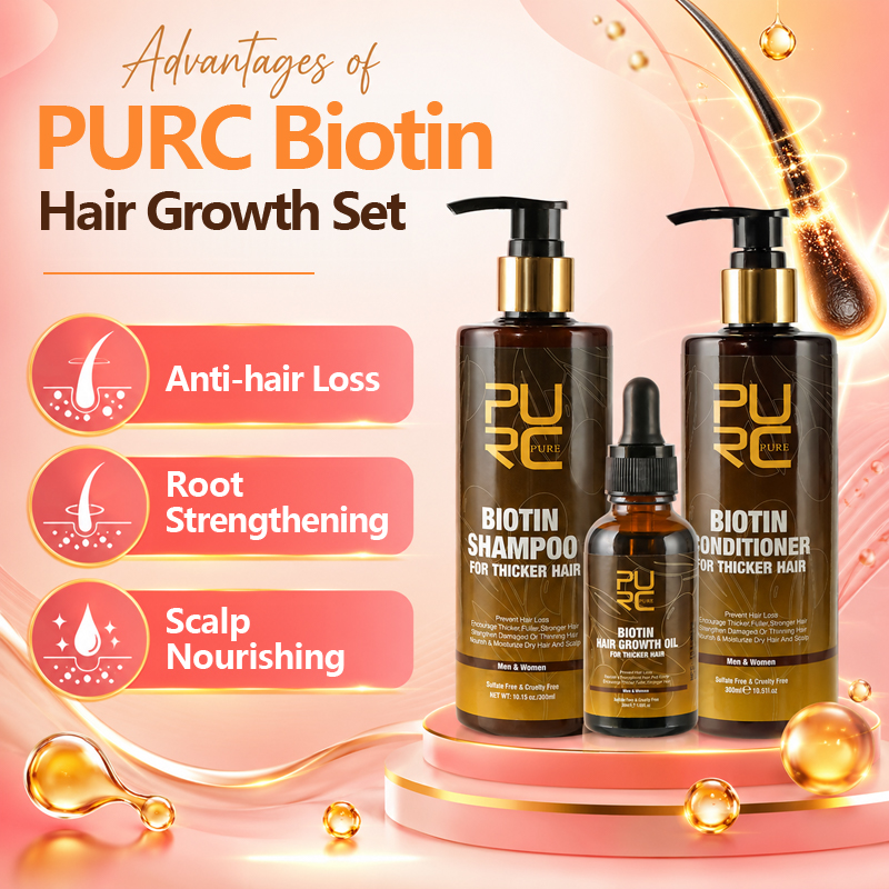 PURC ビオチン育毛オイルシャンプーコンディショナーセット - Hair Care Keratin Shampoo のレビューと価格